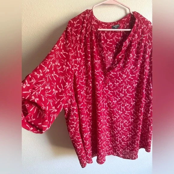 Torrid Harper Georgette Bow Blouse - Picture 2 of 7